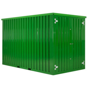 Container Démontable Vert Foncé 3m X 2m Double Porte Sur Le Petit Côté