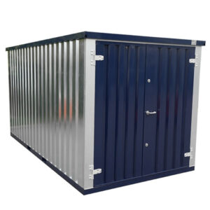Conteneur Bleu Acier 6 X 2 À Double Porte Sur Le Grand Côté