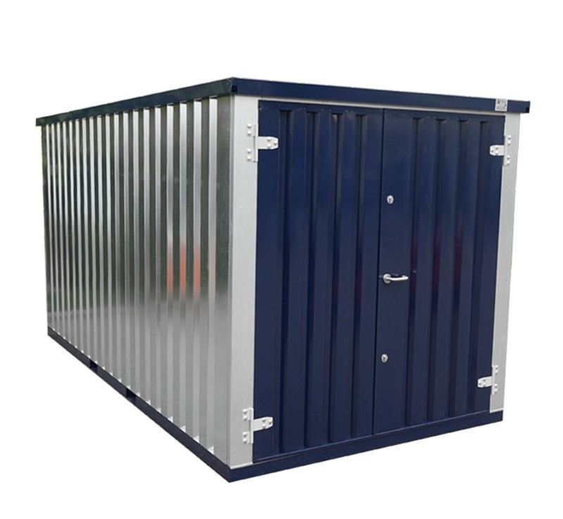 Conteneur Bleu Acier 6 X 2 À Double Porte Sur Le Grand Côté